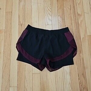 MPG Lined Athletic Shorts Black & Maroon Size: Small. Excellent Condition.
